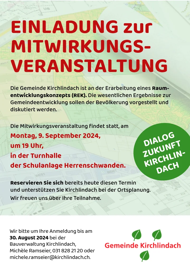 Flyer Mitwirkungsveranstaltung vom 09.09.2024