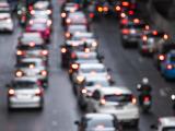 Busy crowded traffic jam on the road